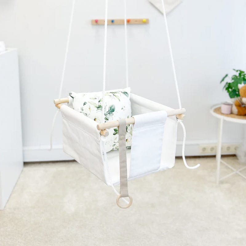 Balançoire Bébé Intérieur Bois Blanc