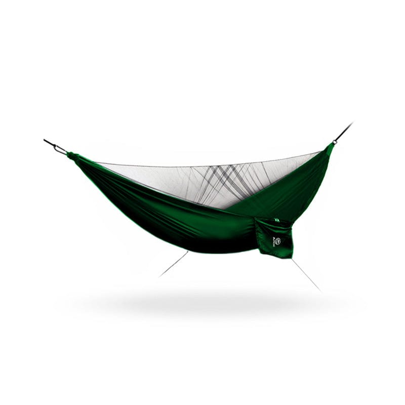 Hamac de Camping avec moustiquaire et bâche de mouche de pluie - Black and Army Green - Vert