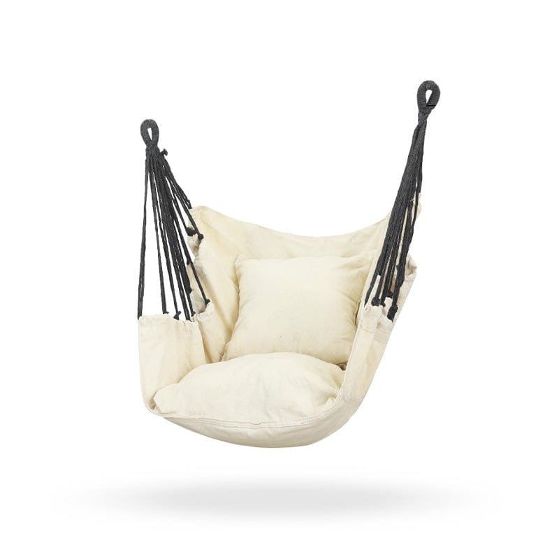 Chaise suspendue hamac avec 2 oreillers Beige